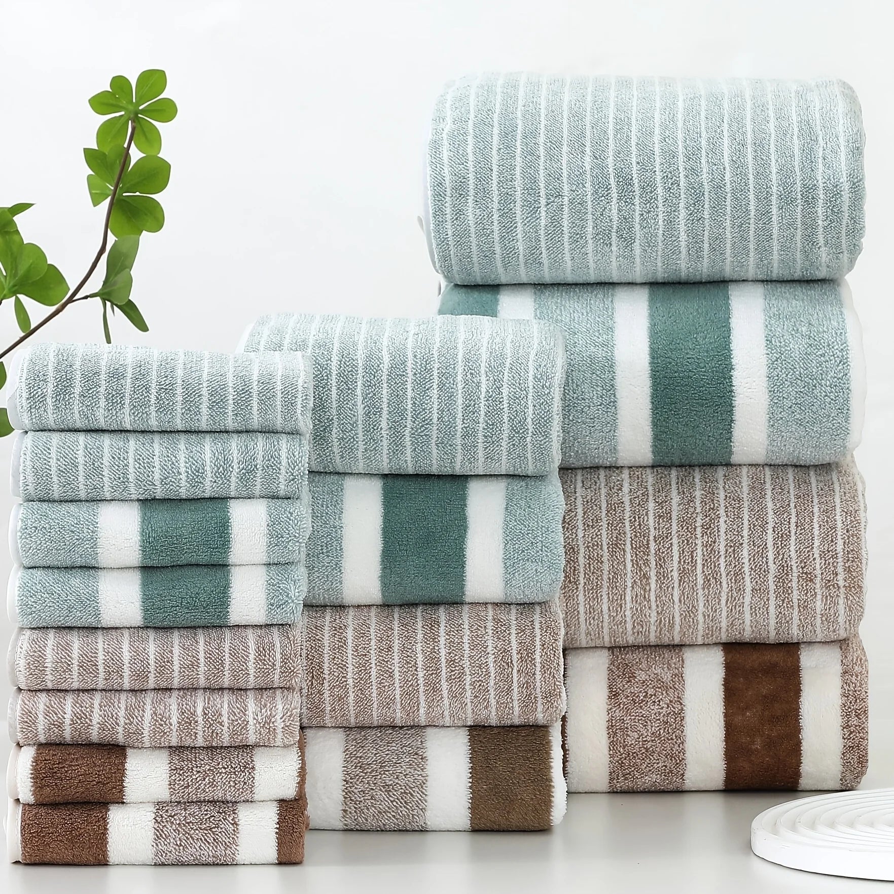 16-Piece Striped Bath Towel Set