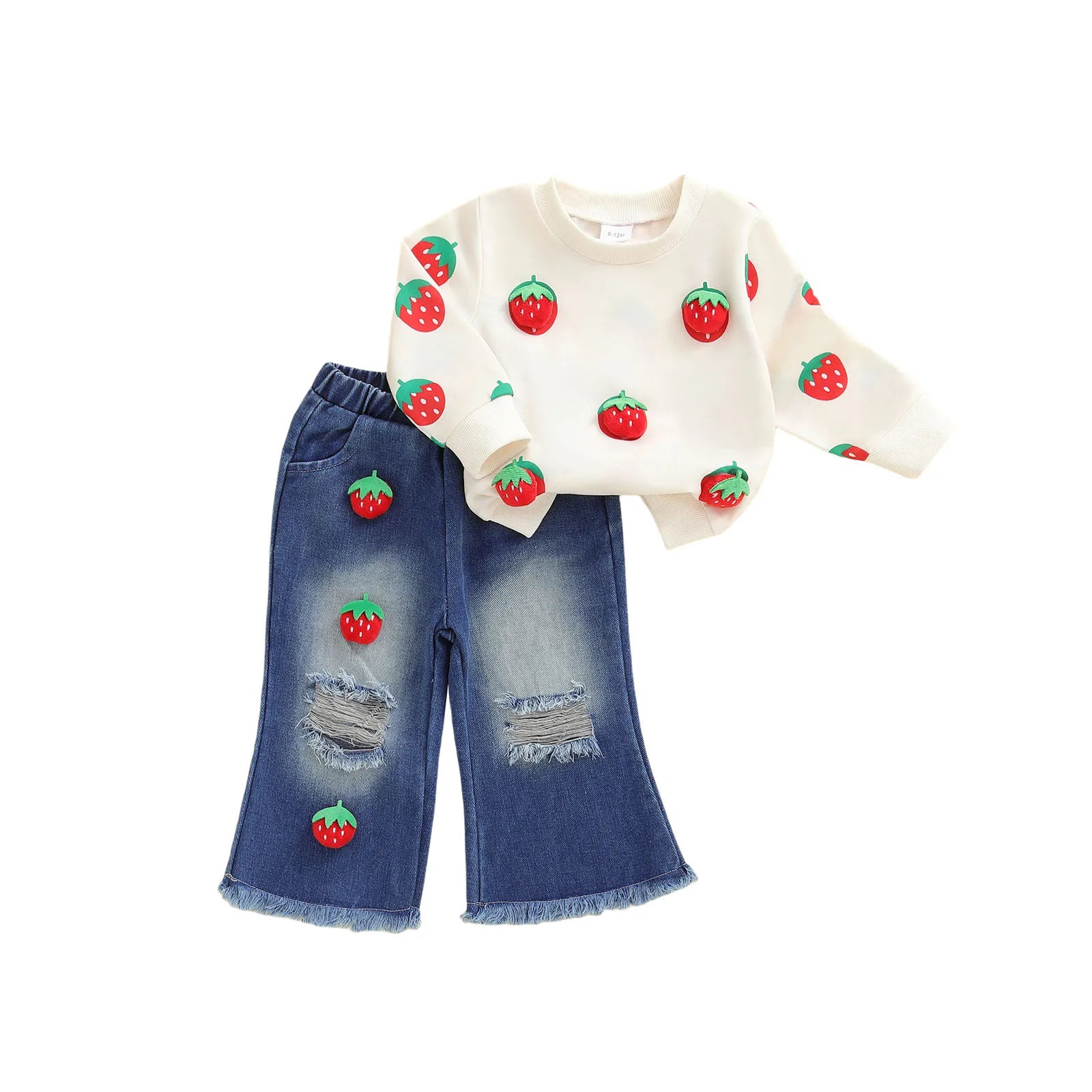 3D Watermelon Print Sweater Distressed Jeans Outfit