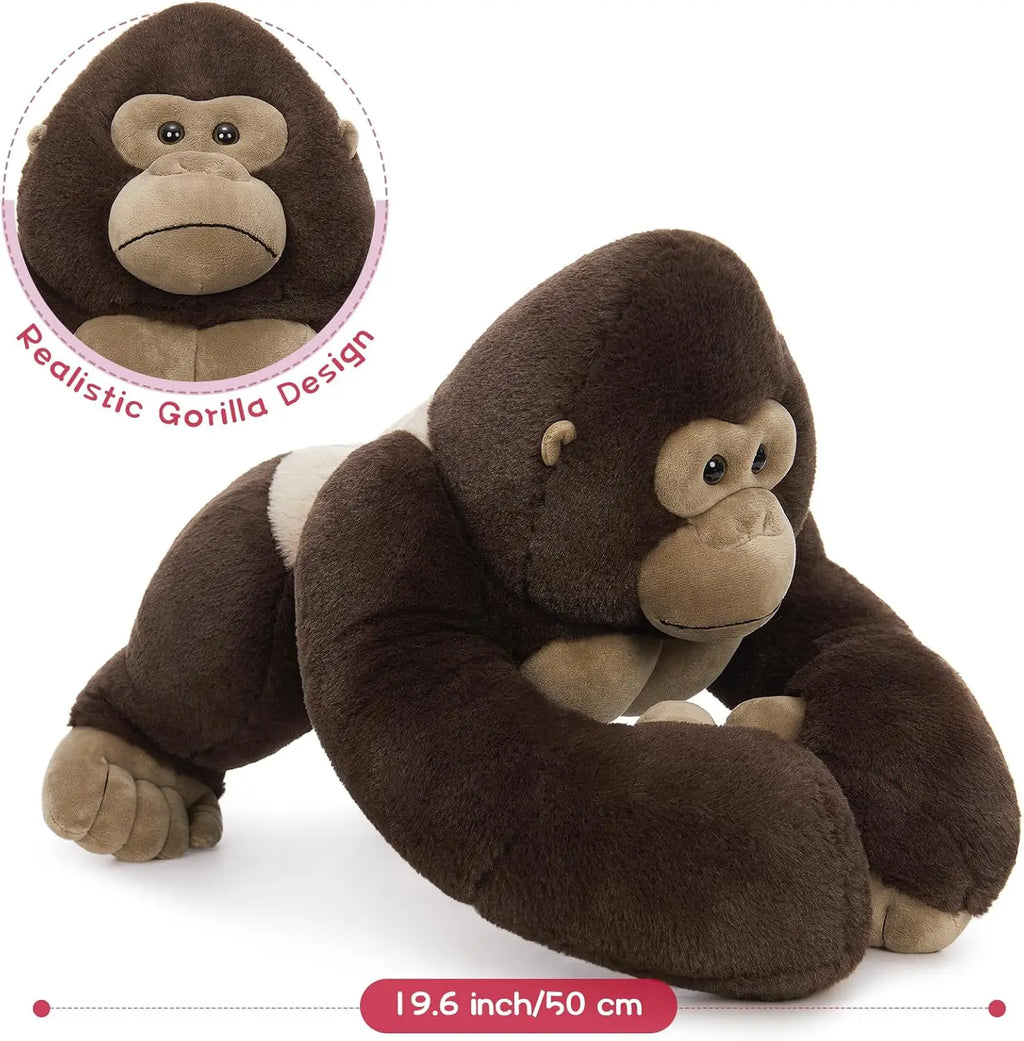 19.6" Giant Gorilla Plush with 3 Babies