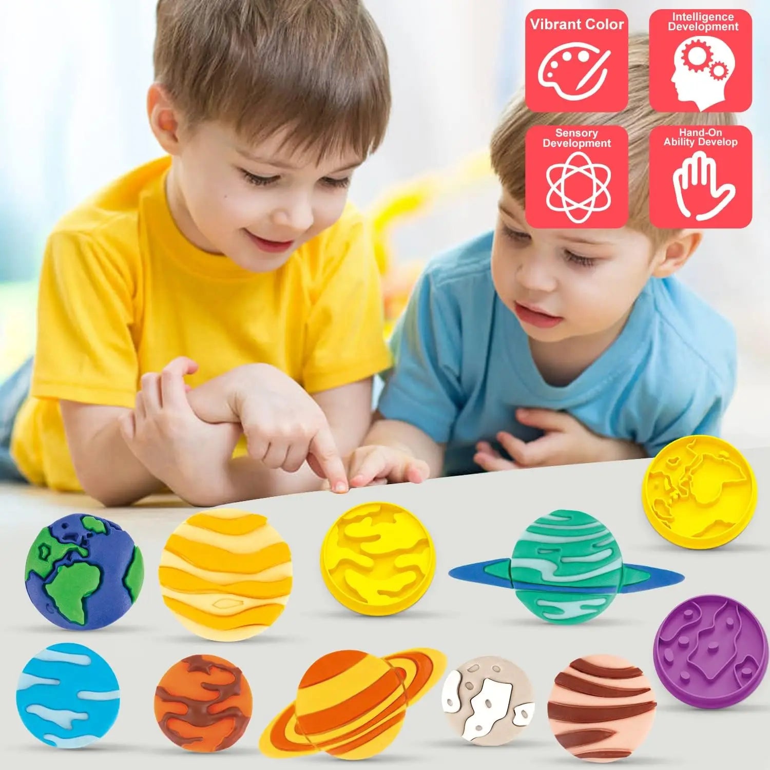 14-Piece Planets Color Play Dough Set
