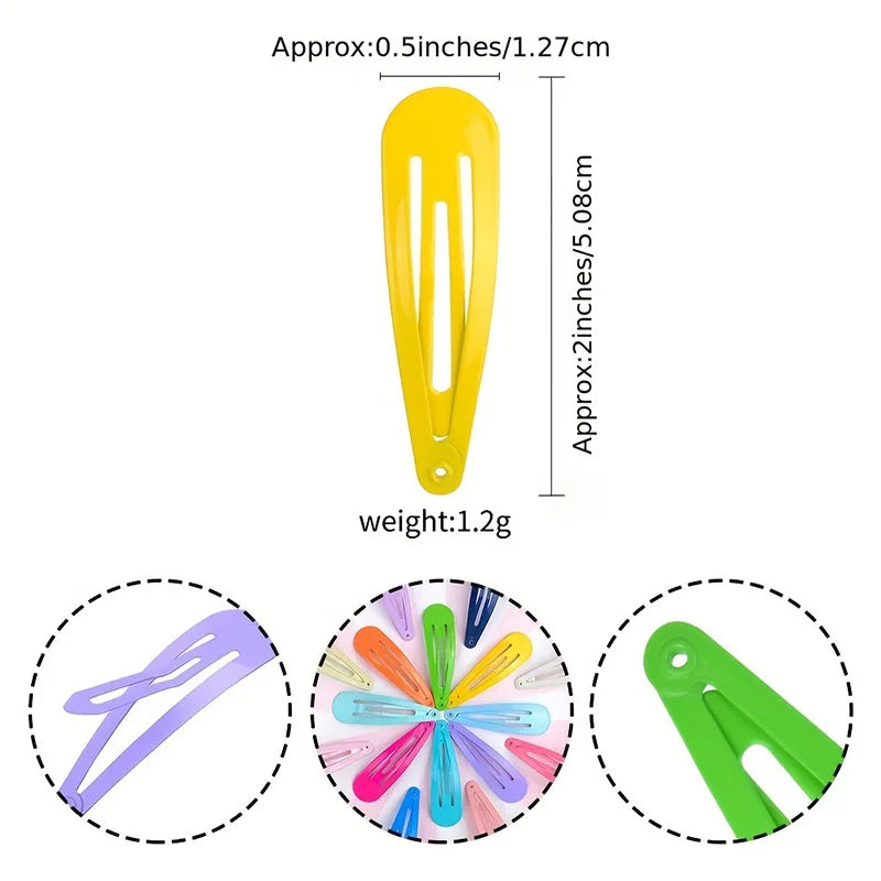 120PCS Colorful Glossy Hair Clips