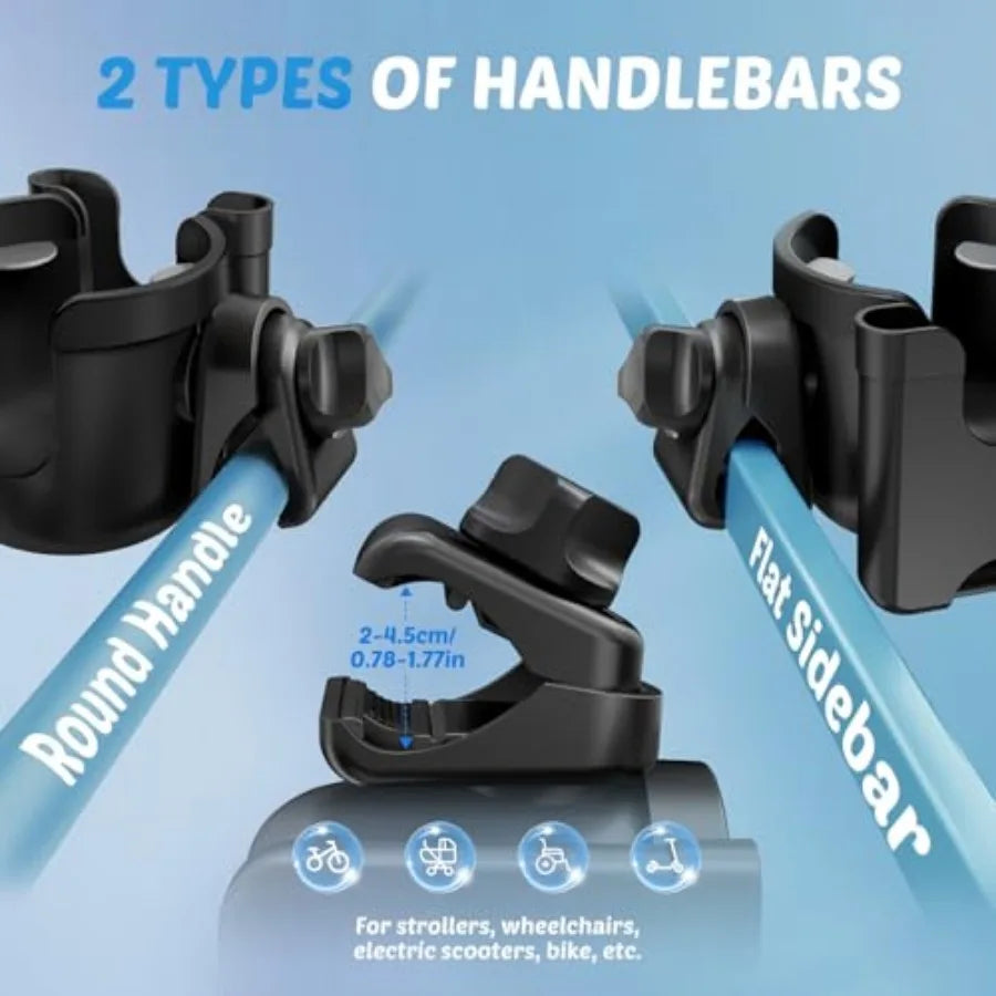 Stroller Cup Holder Attachment with Phone Holder