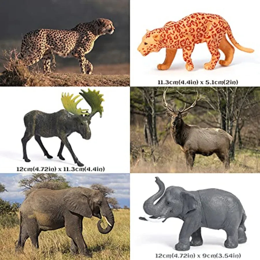 12PCS Wild Zoo Figurines