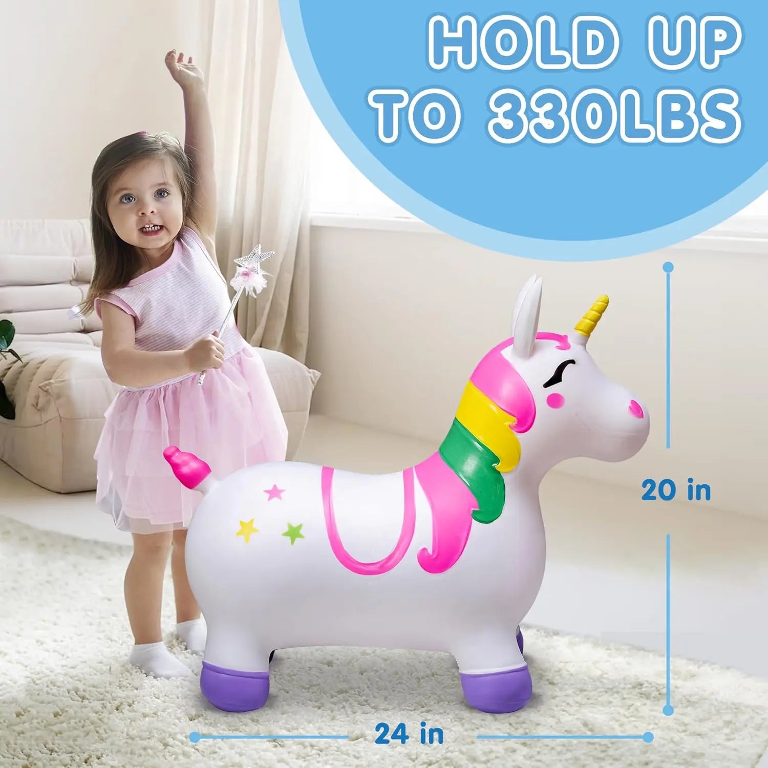 Kids Bouncy Unicorn Horse Ride On