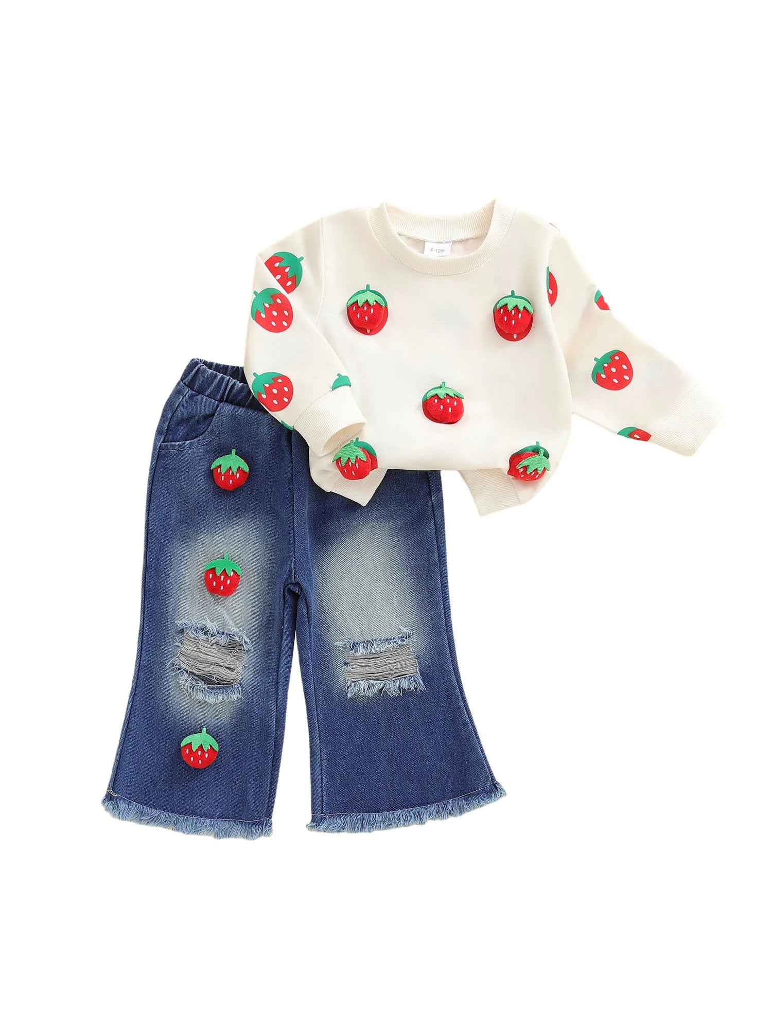 3D Watermelon Print Sweater Distressed Jeans Outfit