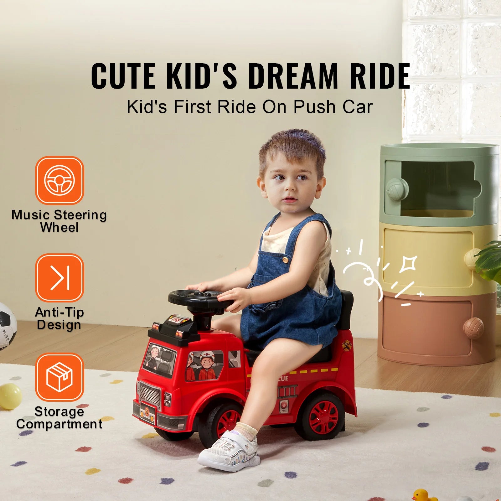 Ride On Push Fire Truck
