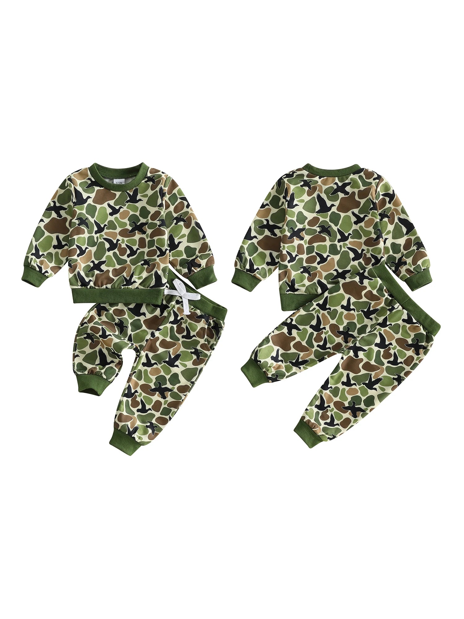 Camouflage Pullover Sweatshirt and Joggers Pants Set