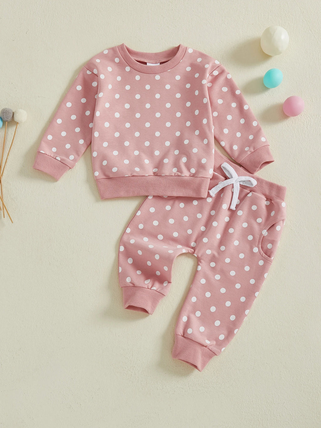 Stylish Polka Dot Sweater with Matching Pants