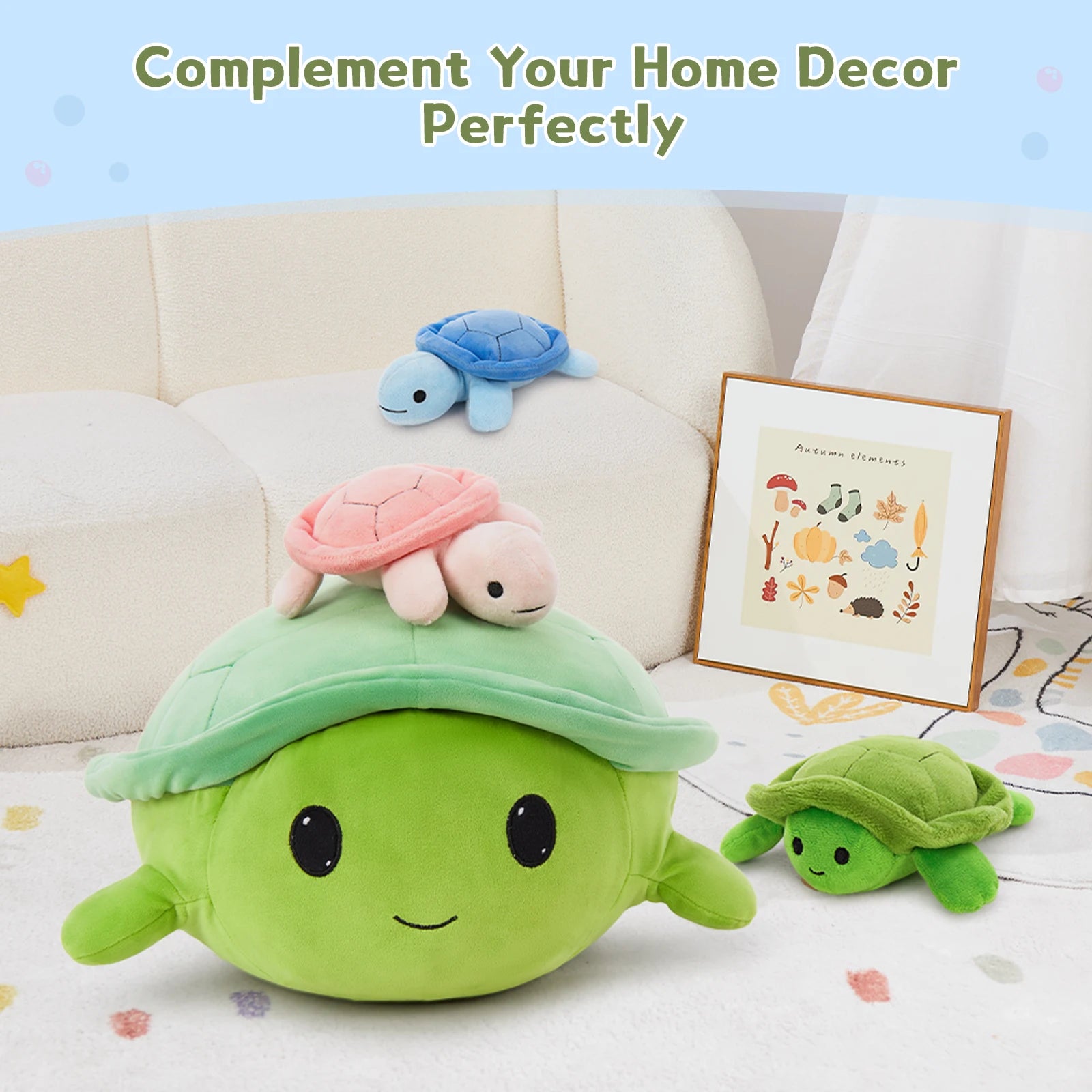 Stuffed Soft Turtle with 3 Baby Turtles
