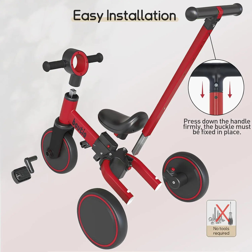 5 in 1 Tricycle for Toddlers with Push Handle