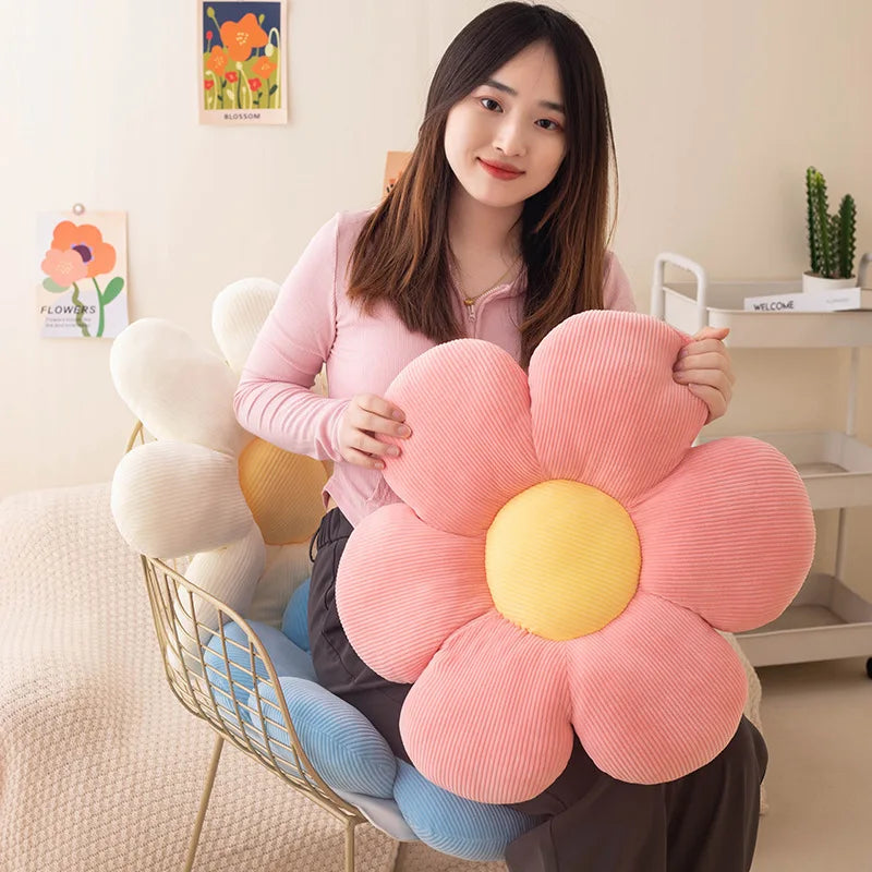 35CM Colorful Flowers Plush Pillow Plant Petal Cushion Stuffed Toys  Home Decoration Gifts