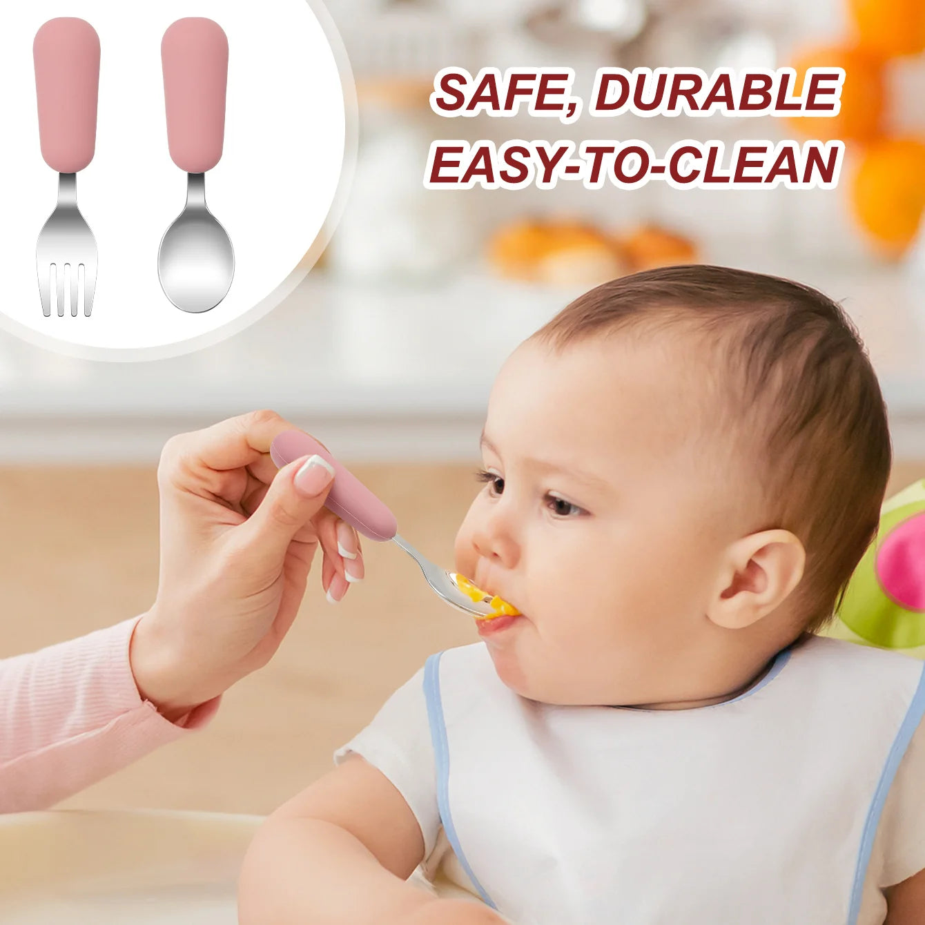 2PCS Stainless Steel Fork & Spoon