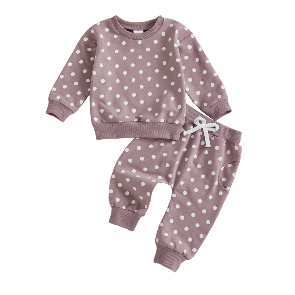 Stylish Polka Dot Sweater with Matching Pants