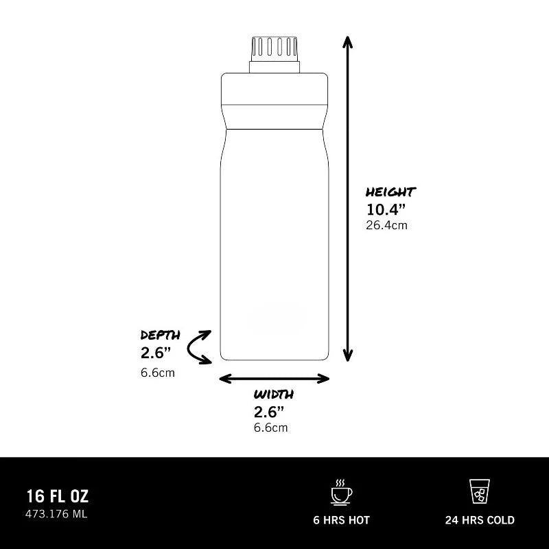 16 oz Stainless Steel Kids Water Bottle