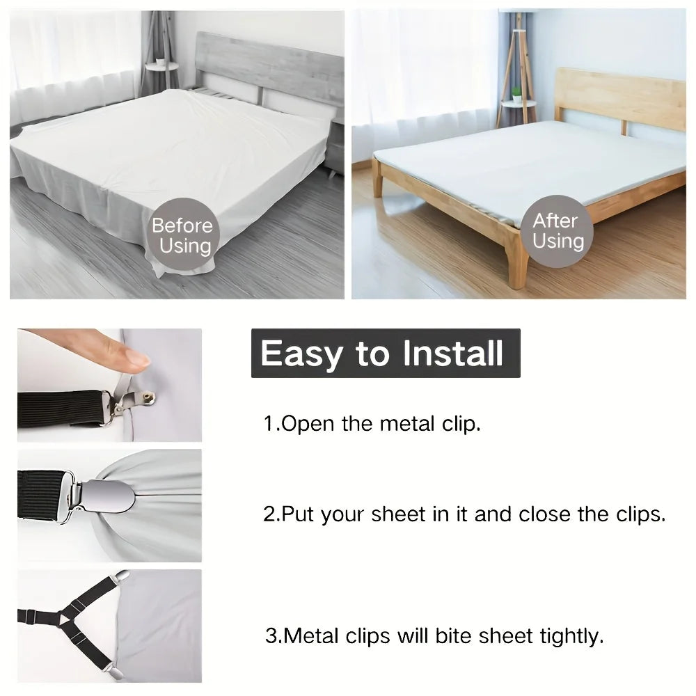 4pcs Adjustable Sheet Holder Strap