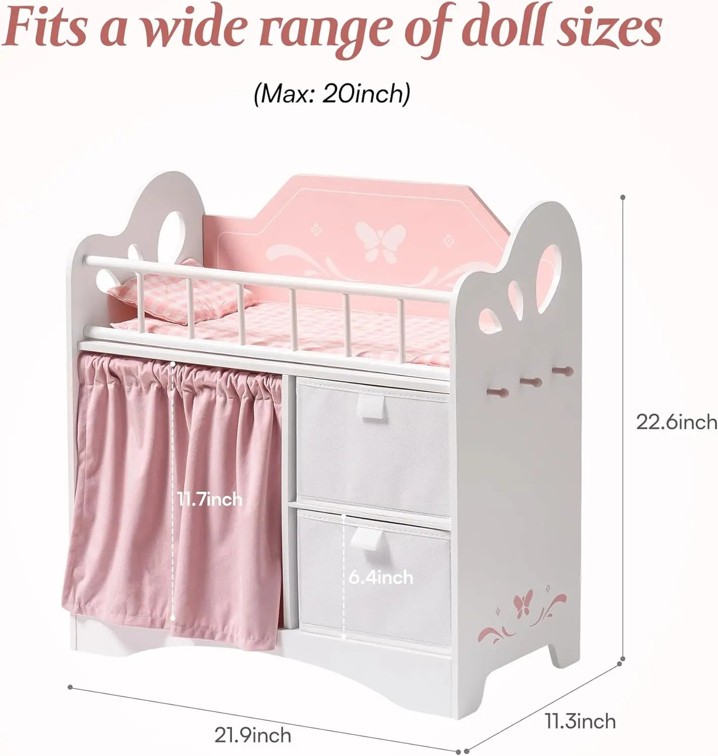 Wooden Baby Crib with Storage Bedding