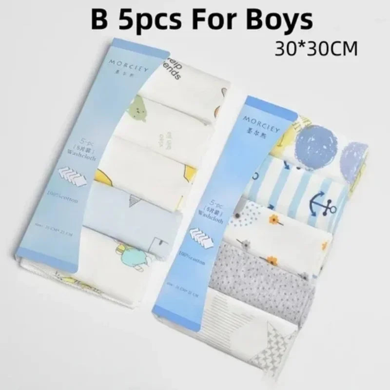5/8 Pcs Cotton Newborn Baby Towels Set