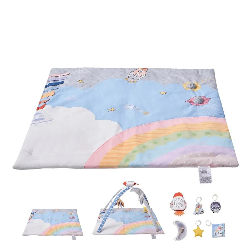 Baby Play Gym Mat with 6 Sensory
