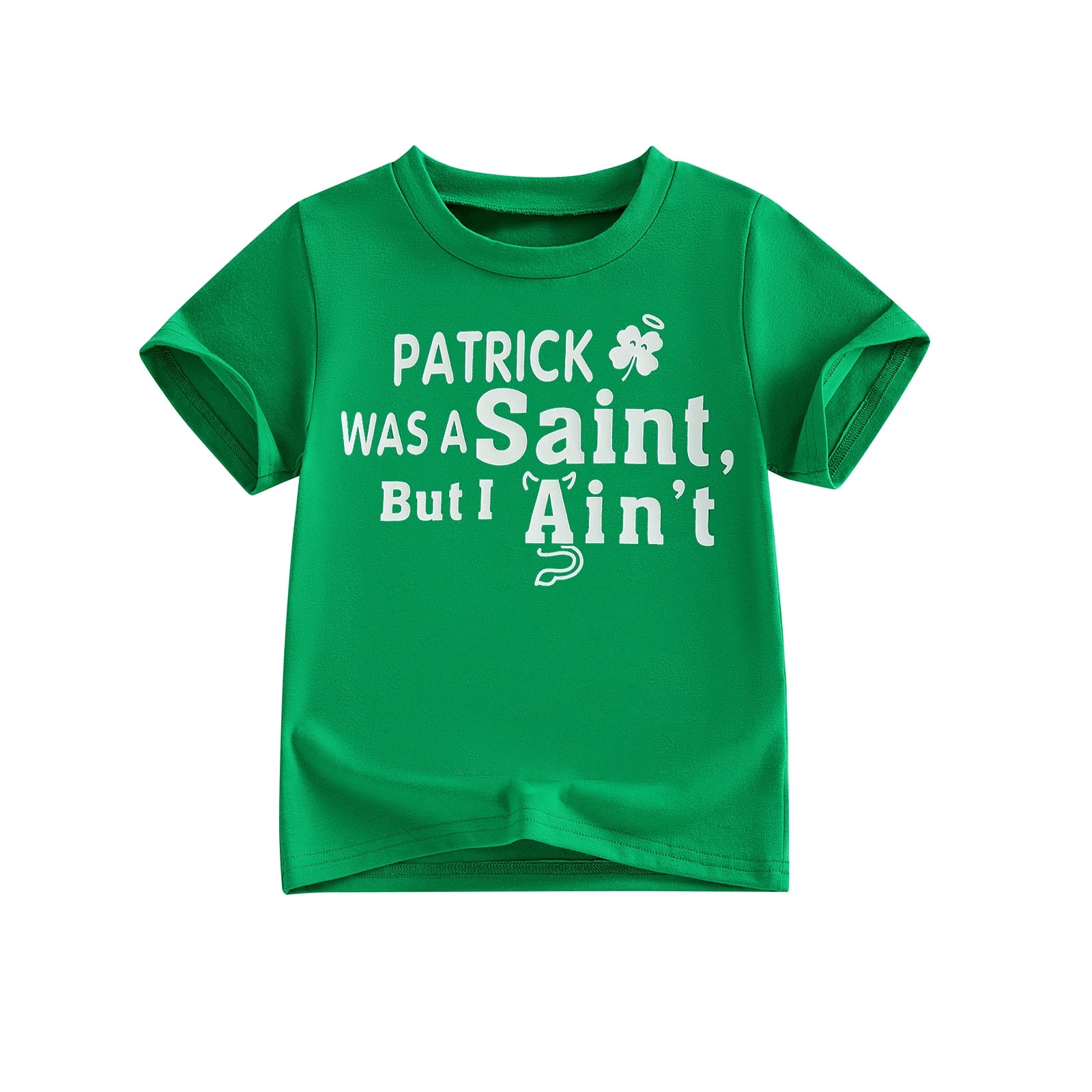 St Patrick s Day Green Clover Print T-Shirt