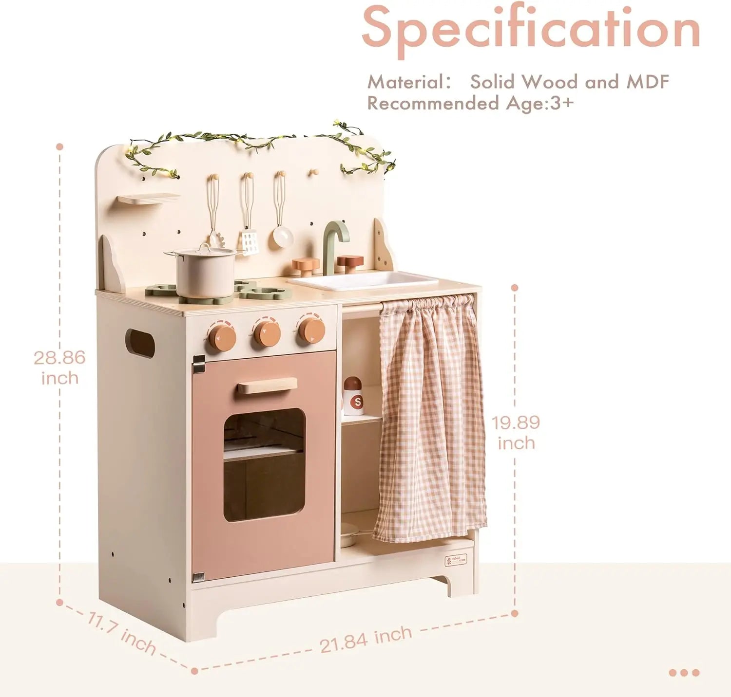 Rustic Wooden Kitchen With Leaf String Apron