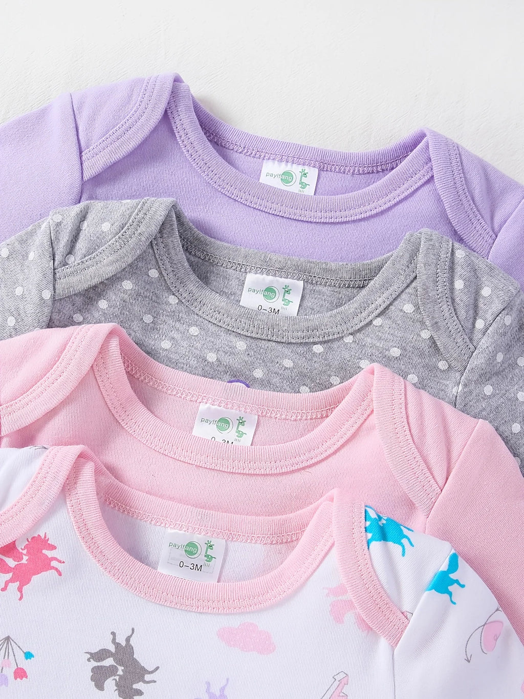 4pcs Baby Girls Long Sleeve Onesies