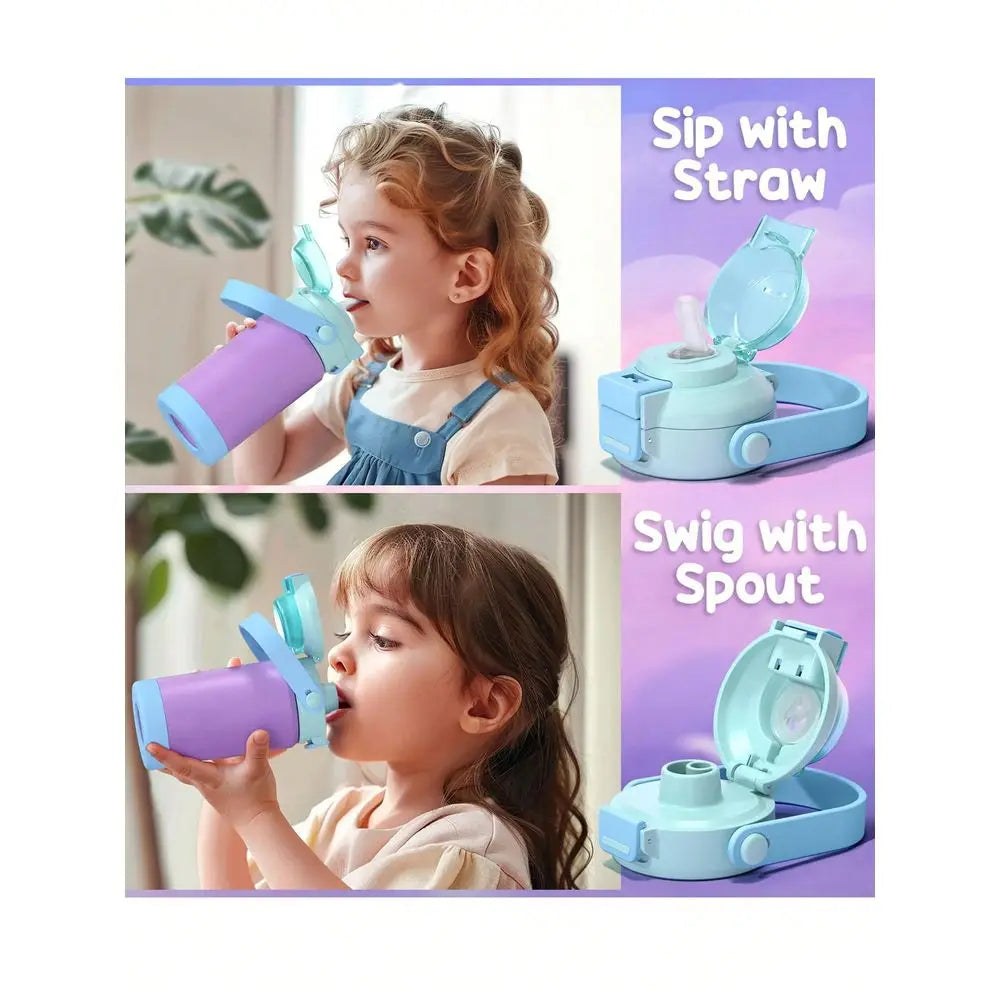 Insulated Water Bottle With PopOpen Straw Spout