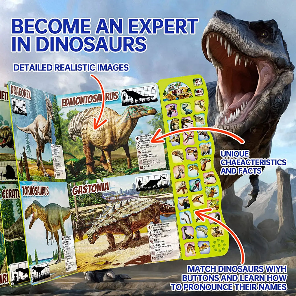 Interactive Dinosaur Book with Realistic Sounds