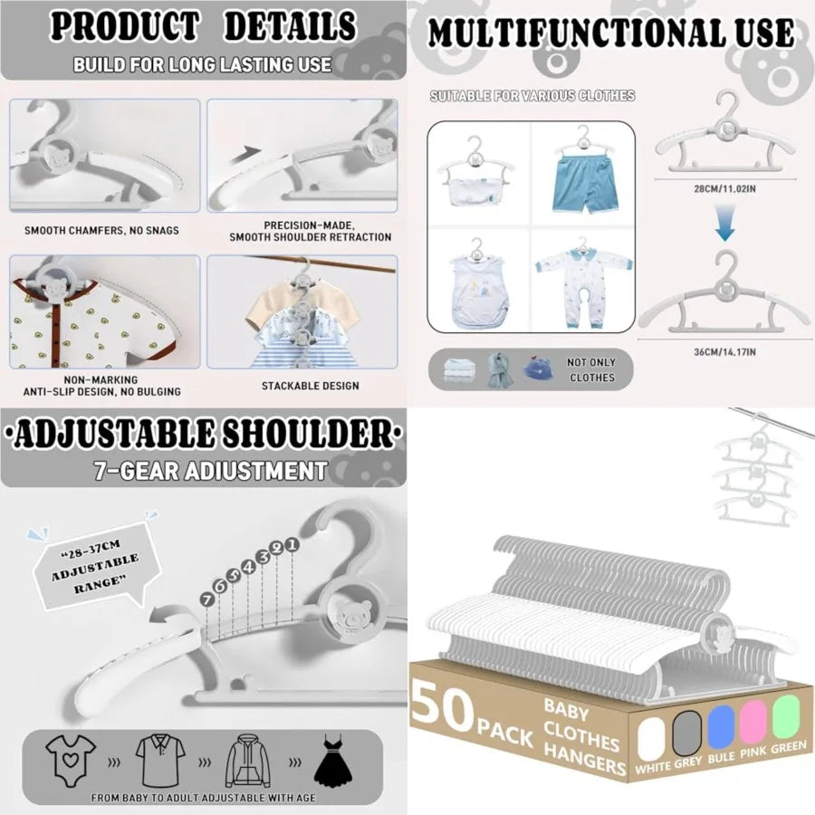 50pcs Adjustable Hangers for Kids
