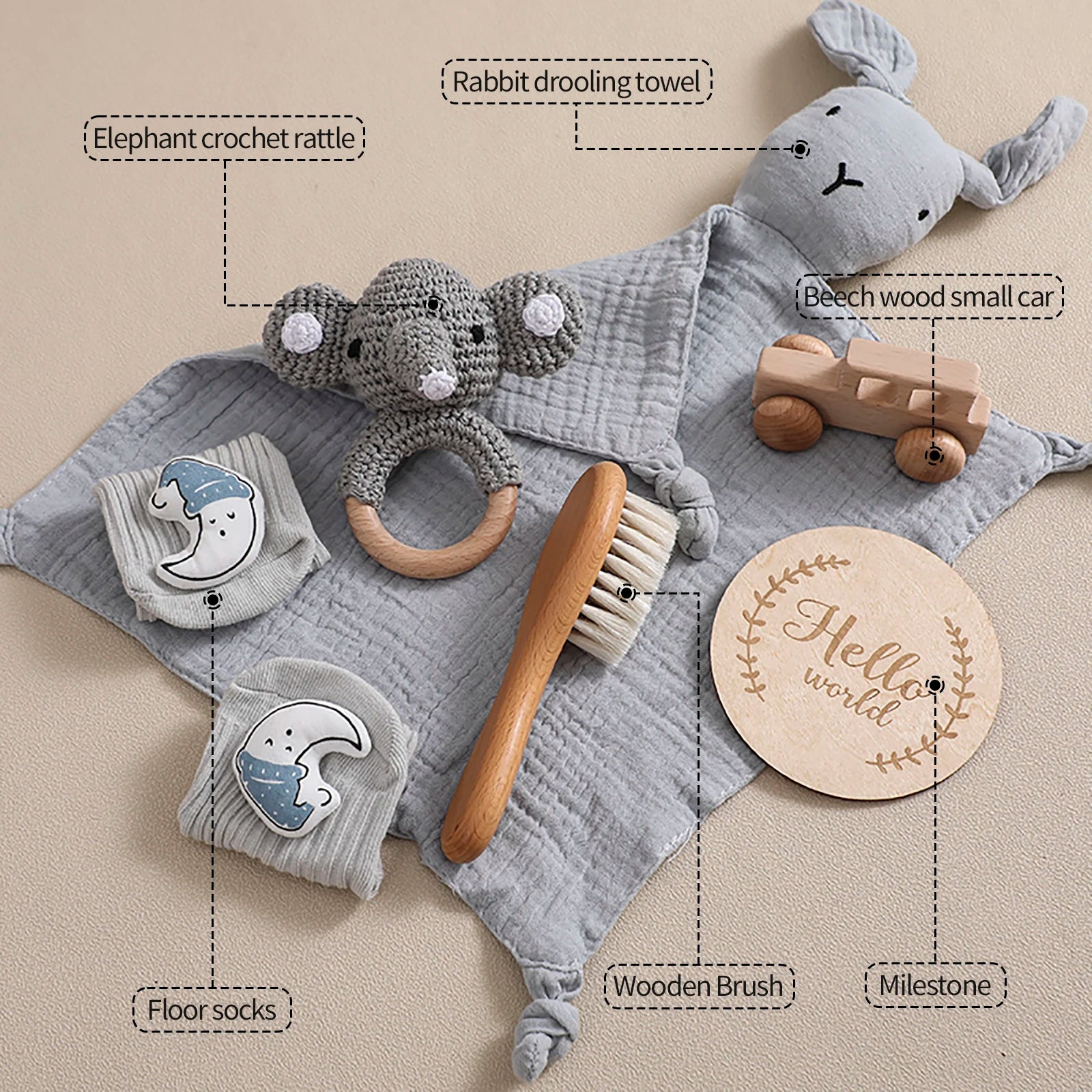 Baby Cotton Blanket 7PCS Newborn Bath Set