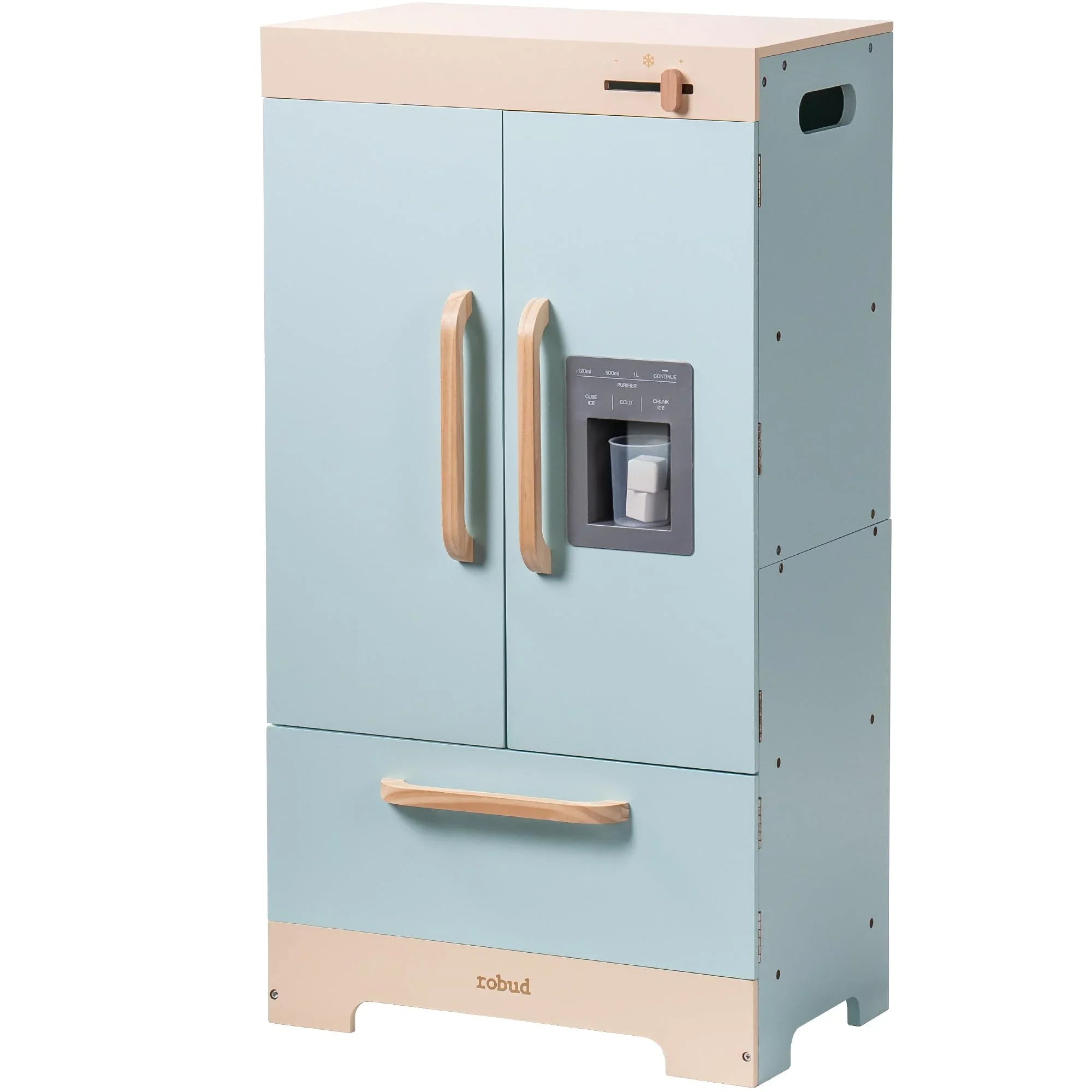 Kitchen Fridge Refrigerator with Ice Dispenser Wooden