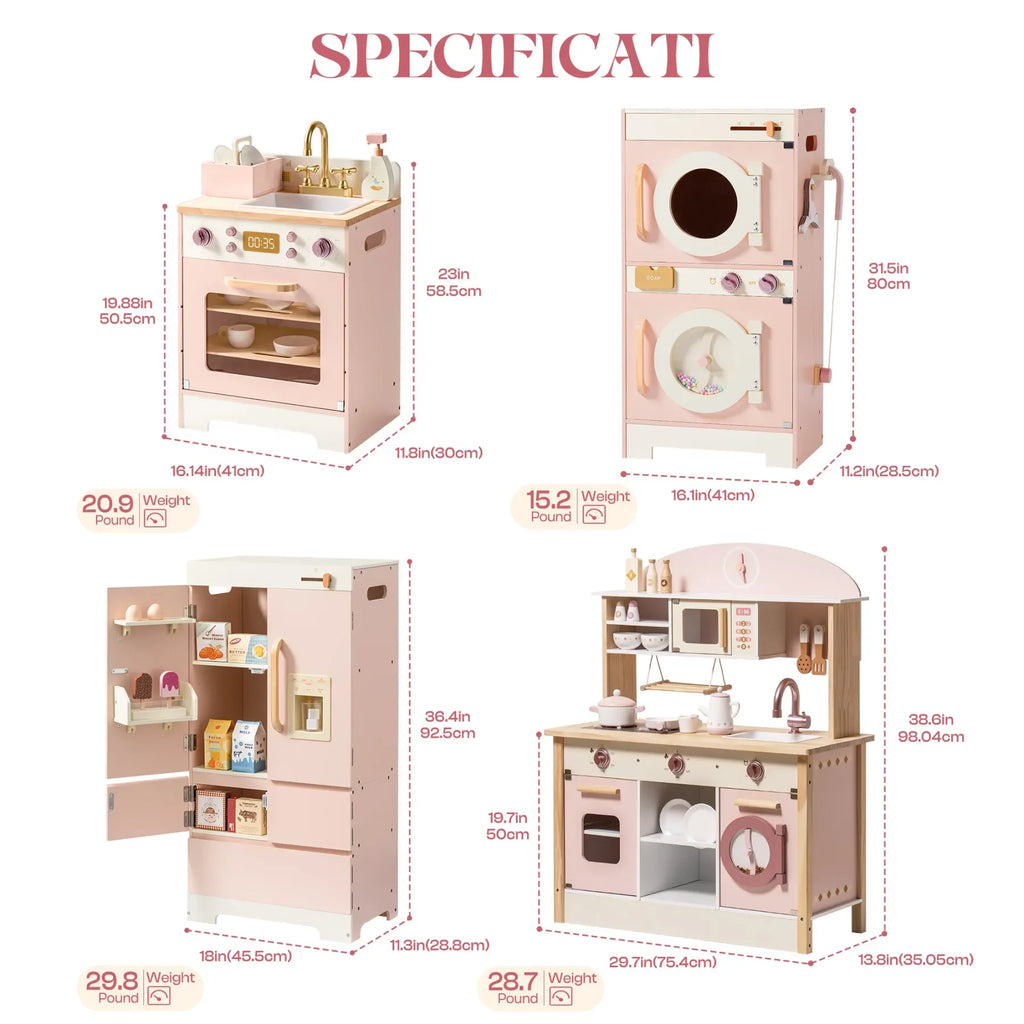 Wooden Play Kitchen Set