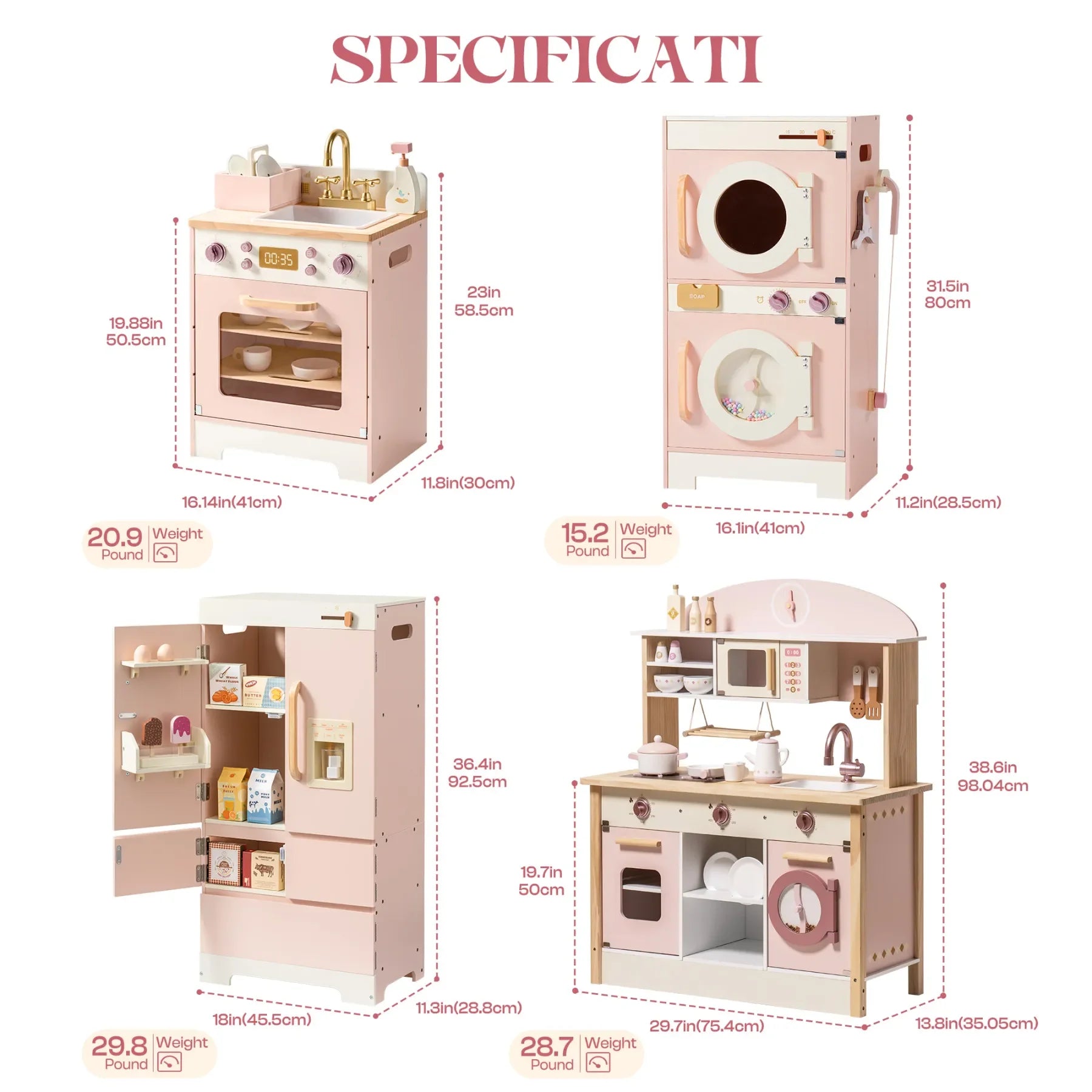 Wooden Play Kitchen Set
