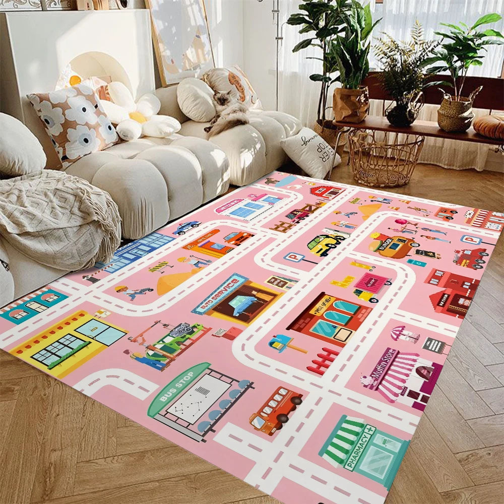 Non-Slip Kids Toy Cars Rugs