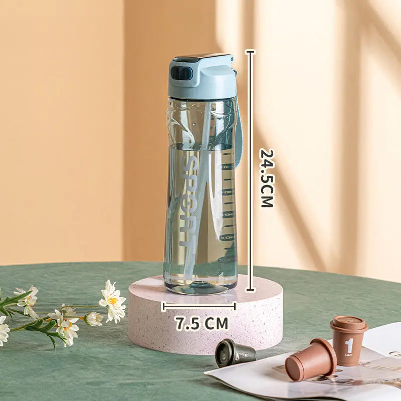 800ml Large Plastic Water Bottle With Straw