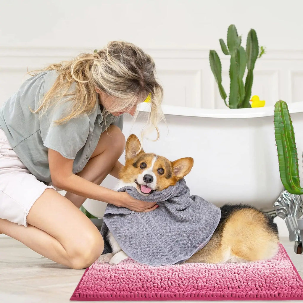 2 Piece Pink Bathroom Rug Set