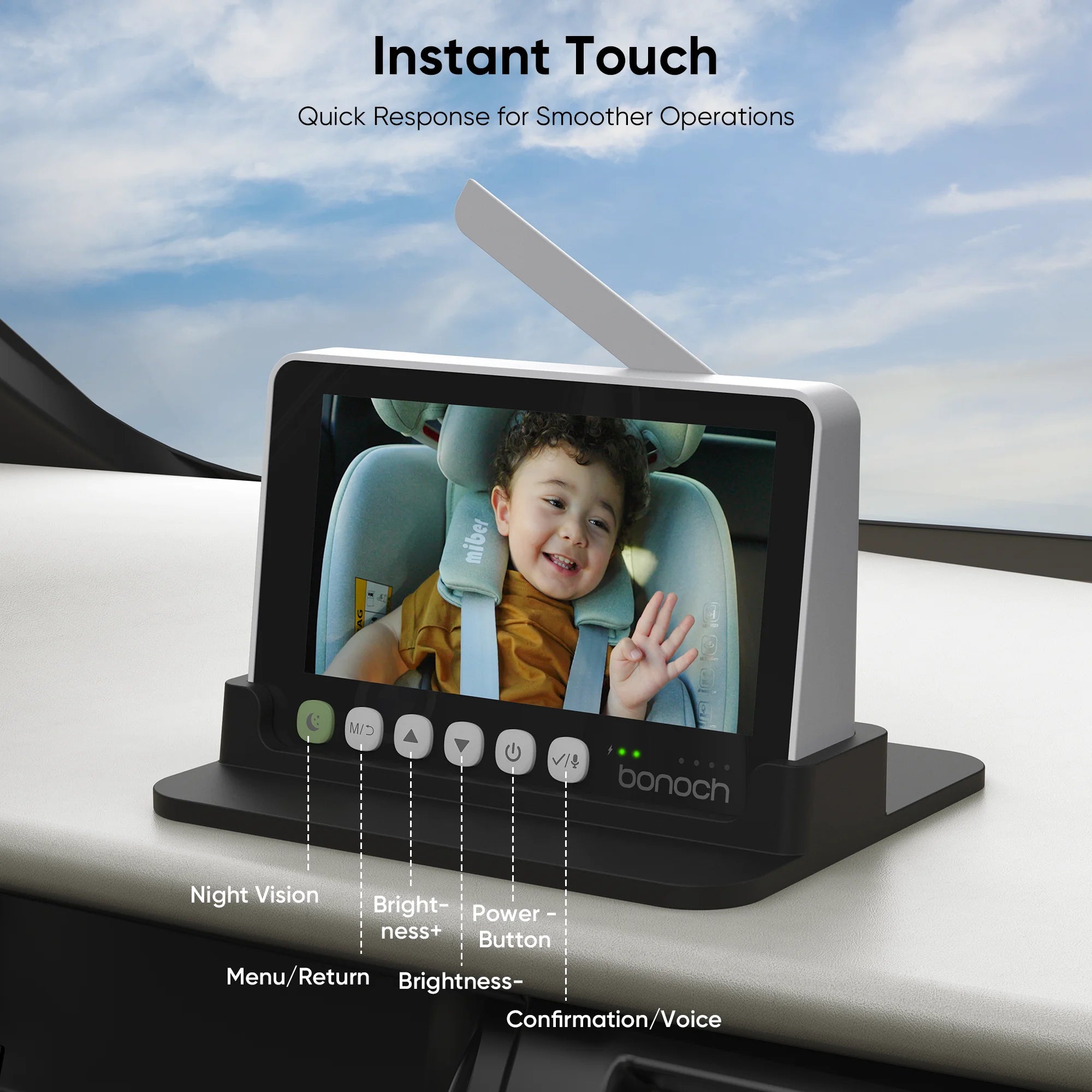 Car- Home Use Baby Monitor, 5" 1080P Wireless