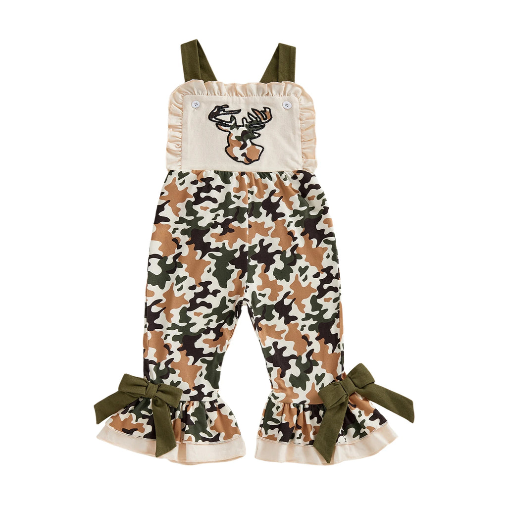 Sleeveless Camouflage Print Jumpsuit