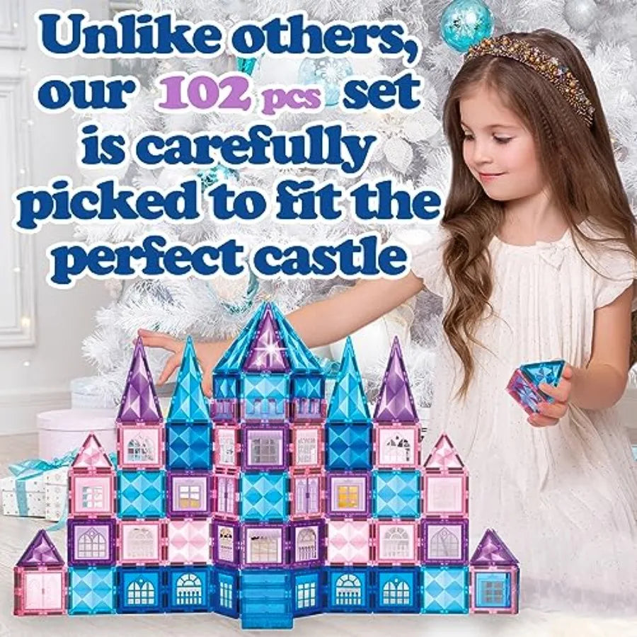 102pcs Princess Castle Magnetic Tiles Building Blocks