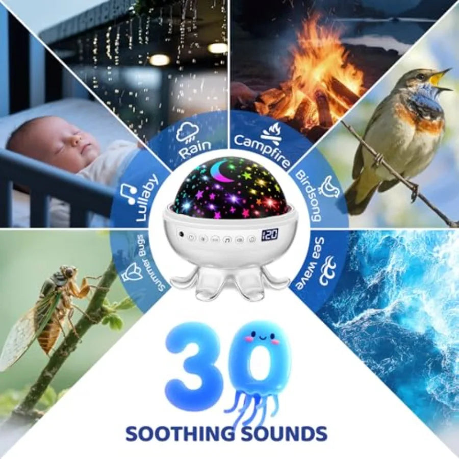 Baby Sound Machine Night Light Projector