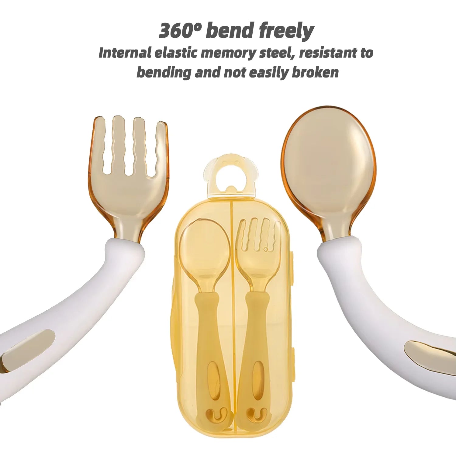 Baby Training Spoon-Fork Bendable Handle