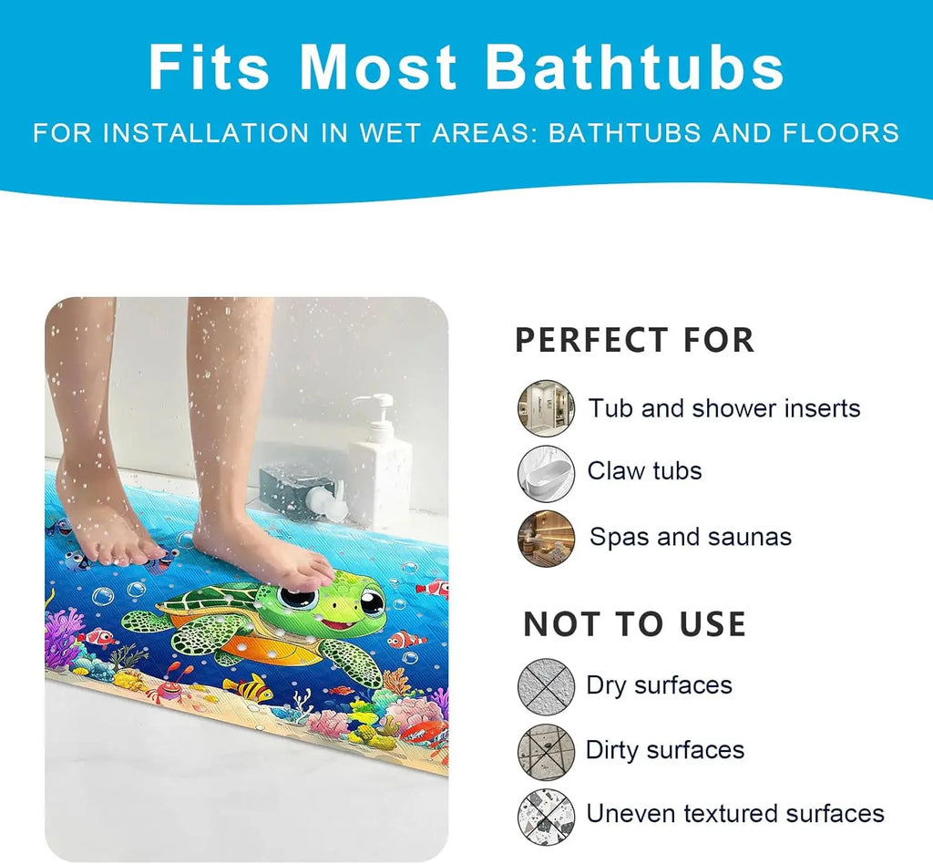 Non-Slip Turtle Baby Bath Mat