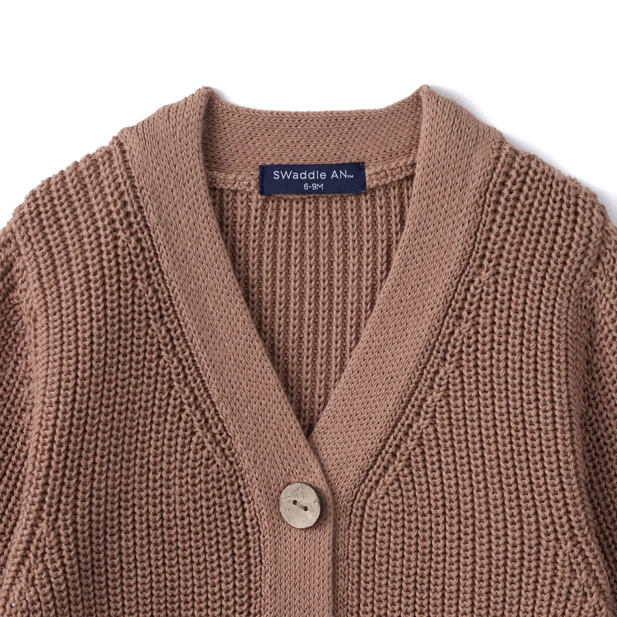 Classic Cardigan with Pockets in Mocha