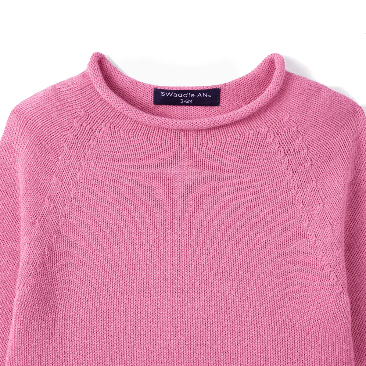 Knit Rollneck Baby Sweater in Rose Pink