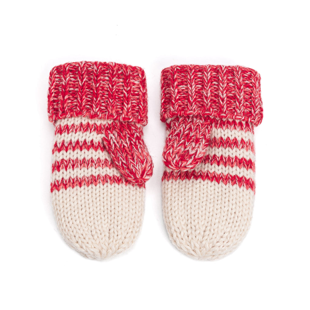 Kids Kitty Cat Stripe Knit Mittens - Soft, Fleece Lined, For Toddlers and Children of All Ages