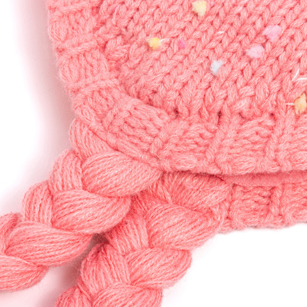 Girls Warm Knit Earflap Hat, Fleece Lined Cold-Weather Essential for Kids 1-12 Years