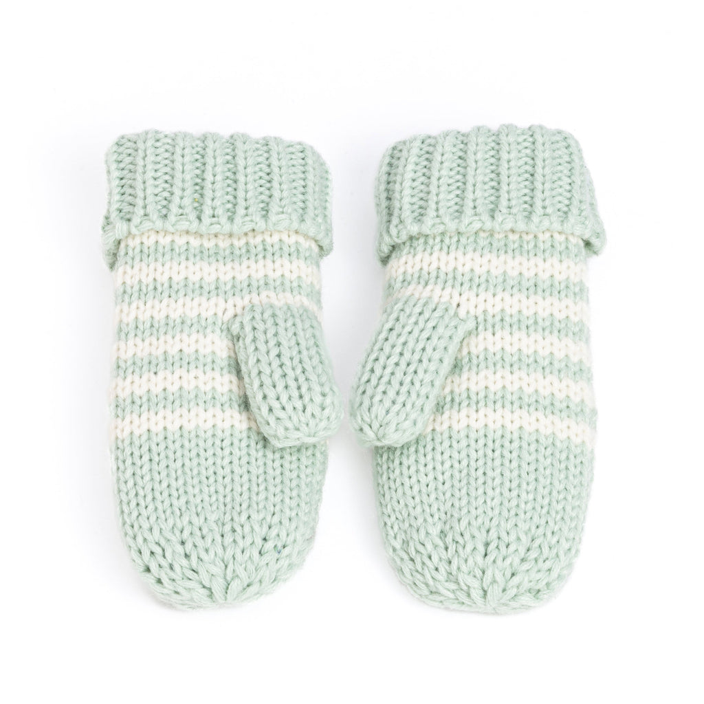 Kids Kitty Cat Stripe Knit Mittens - Soft, Fleece Lined, For Toddlers and Children of All Ages