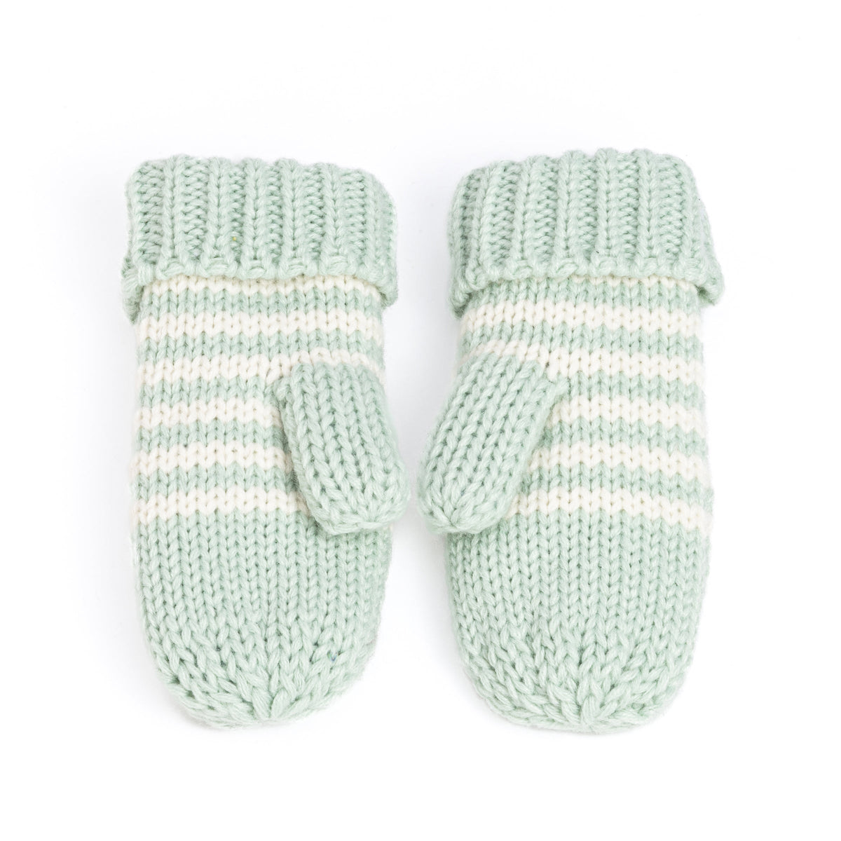 Kids Kitty Cat Stripe Knit Mittens - Soft, Fleece Lined, For Toddlers and Children of All Ages