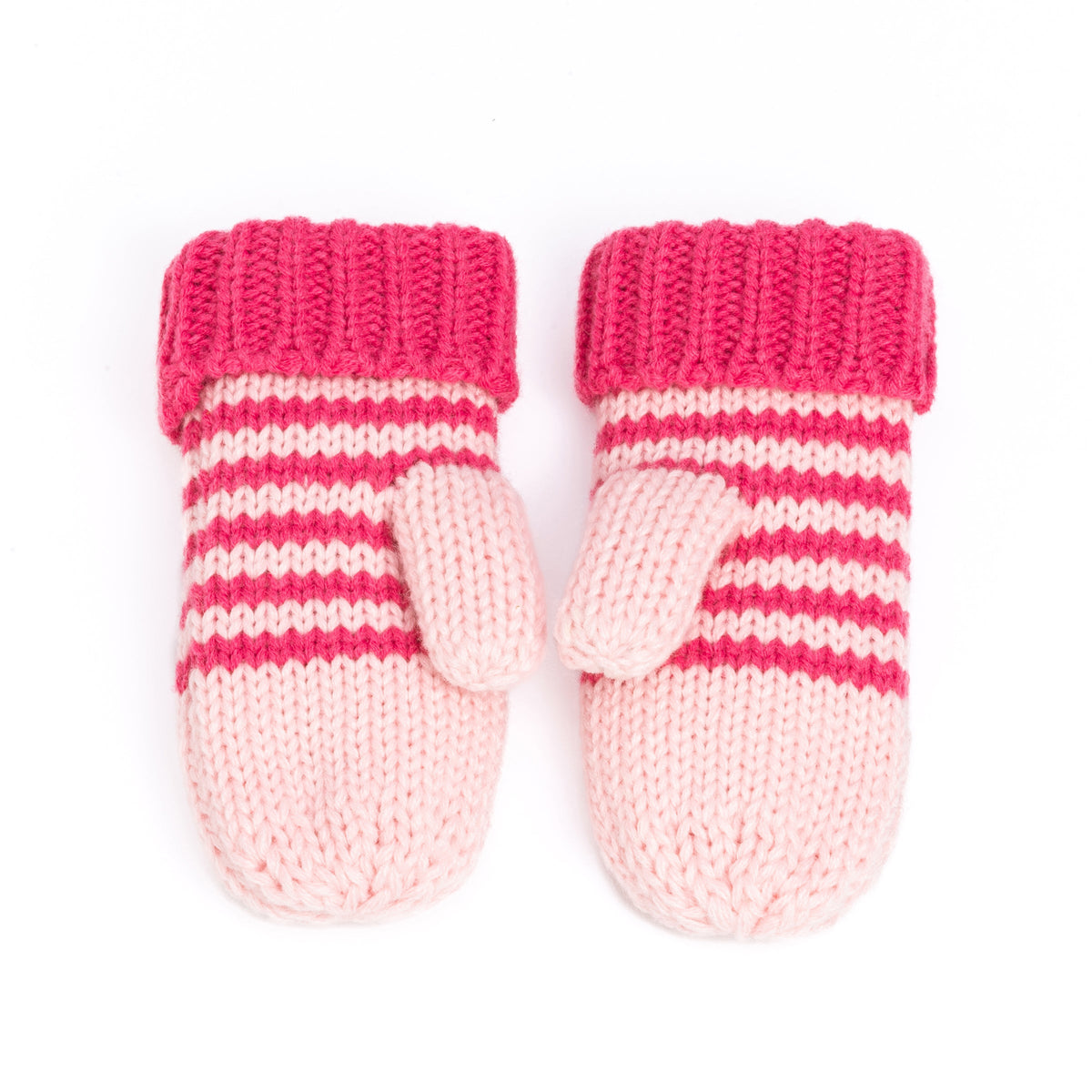 Kids Kitty Cat Stripe Knit Mittens - Soft, Fleece Lined, For Toddlers and Children of All Ages