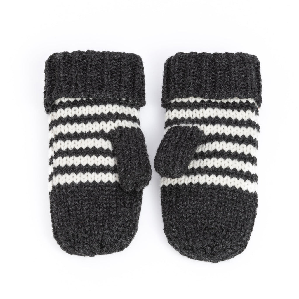 Kids Kitty Cat Stripe Knit Mittens - Soft, Fleece Lined, For Toddlers and Children of All Ages