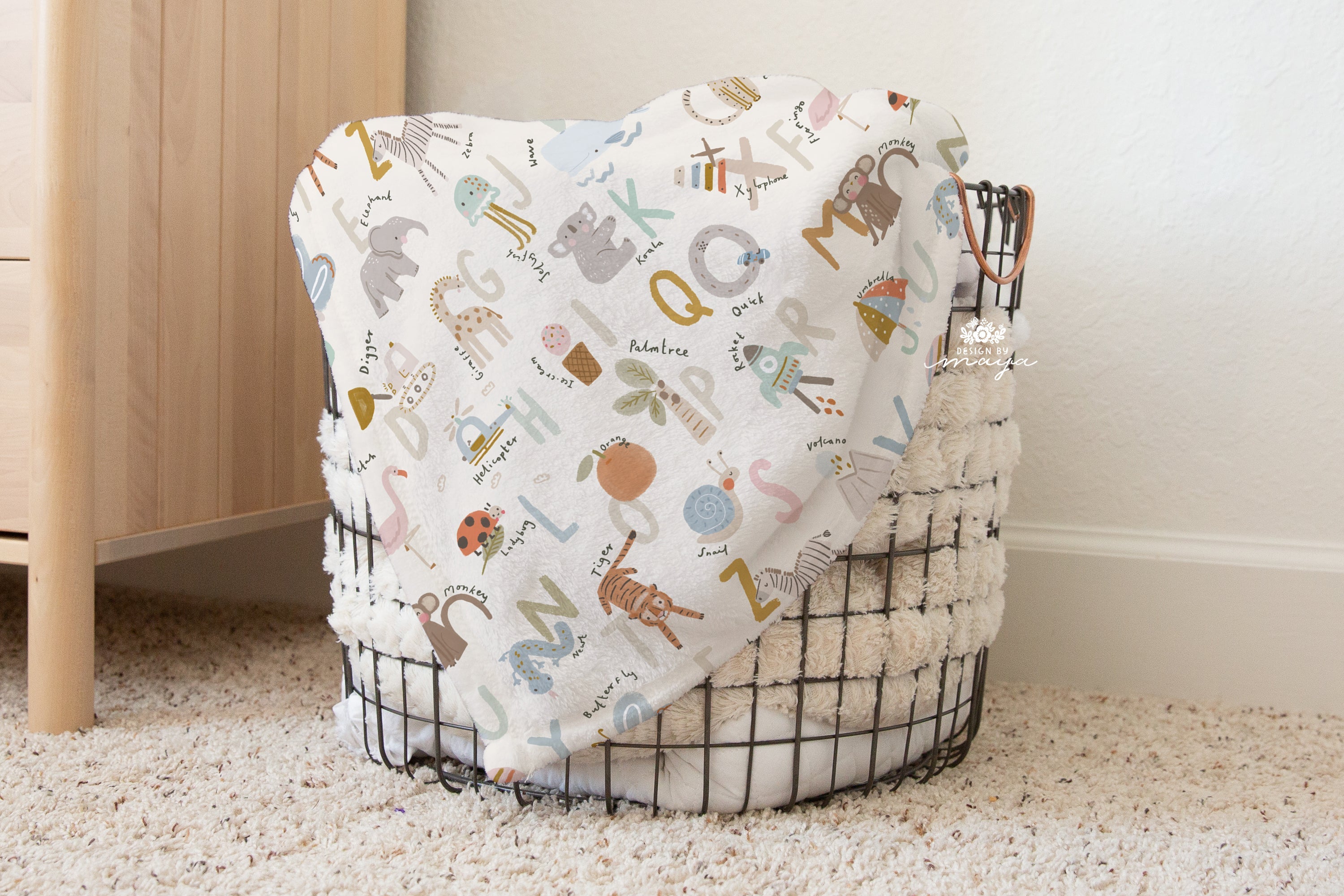 Baby Animals Safari - Vintage Baby Blanket